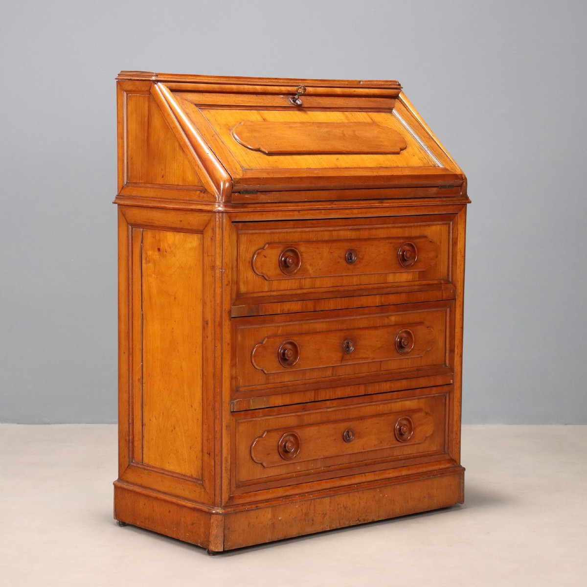 Antique Flap Cabinet Cherrywood Italy Mid XIX Century