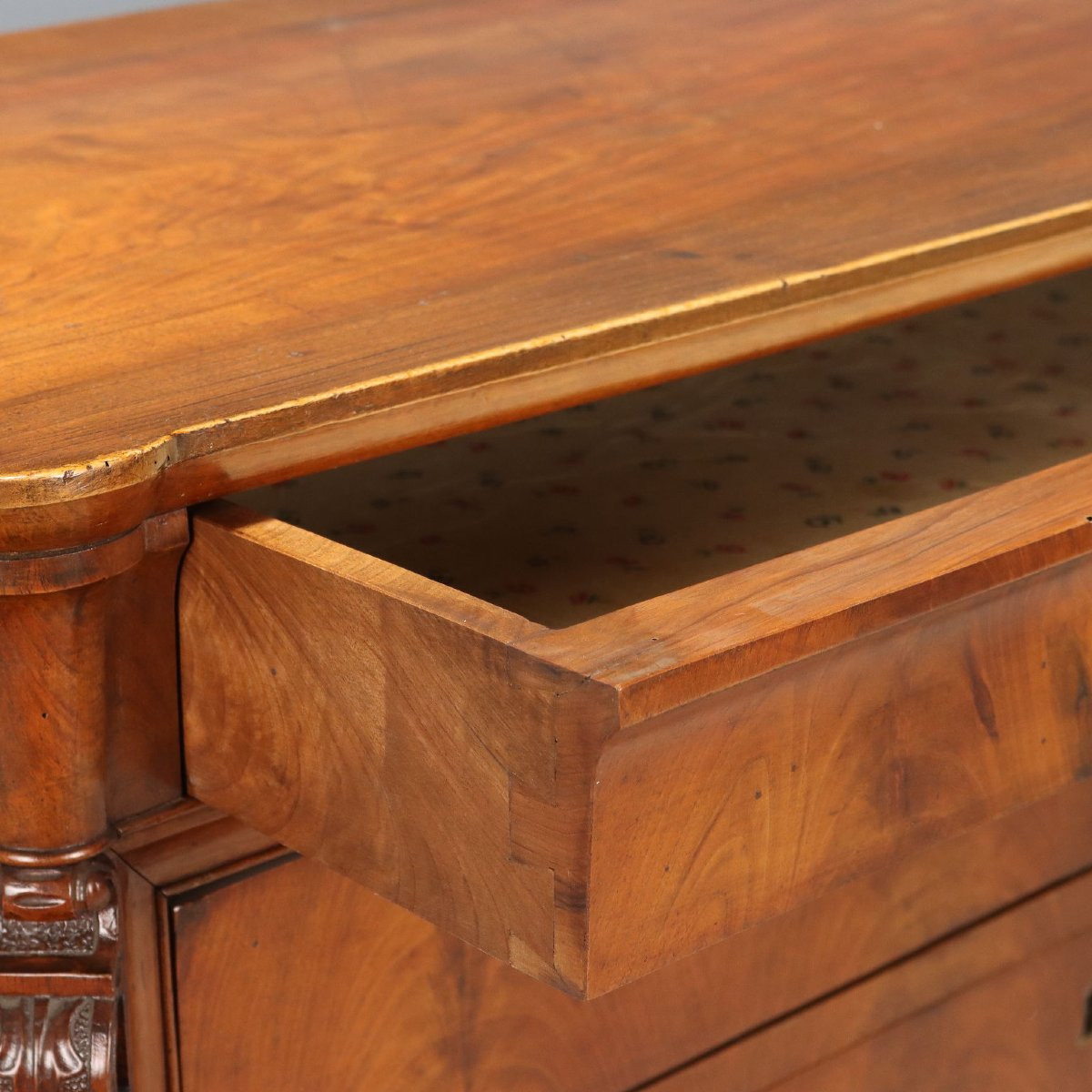 Commode Charles X Ancienne Acajou 7 Tiroirs Italie XIXe Siècle-photo-1