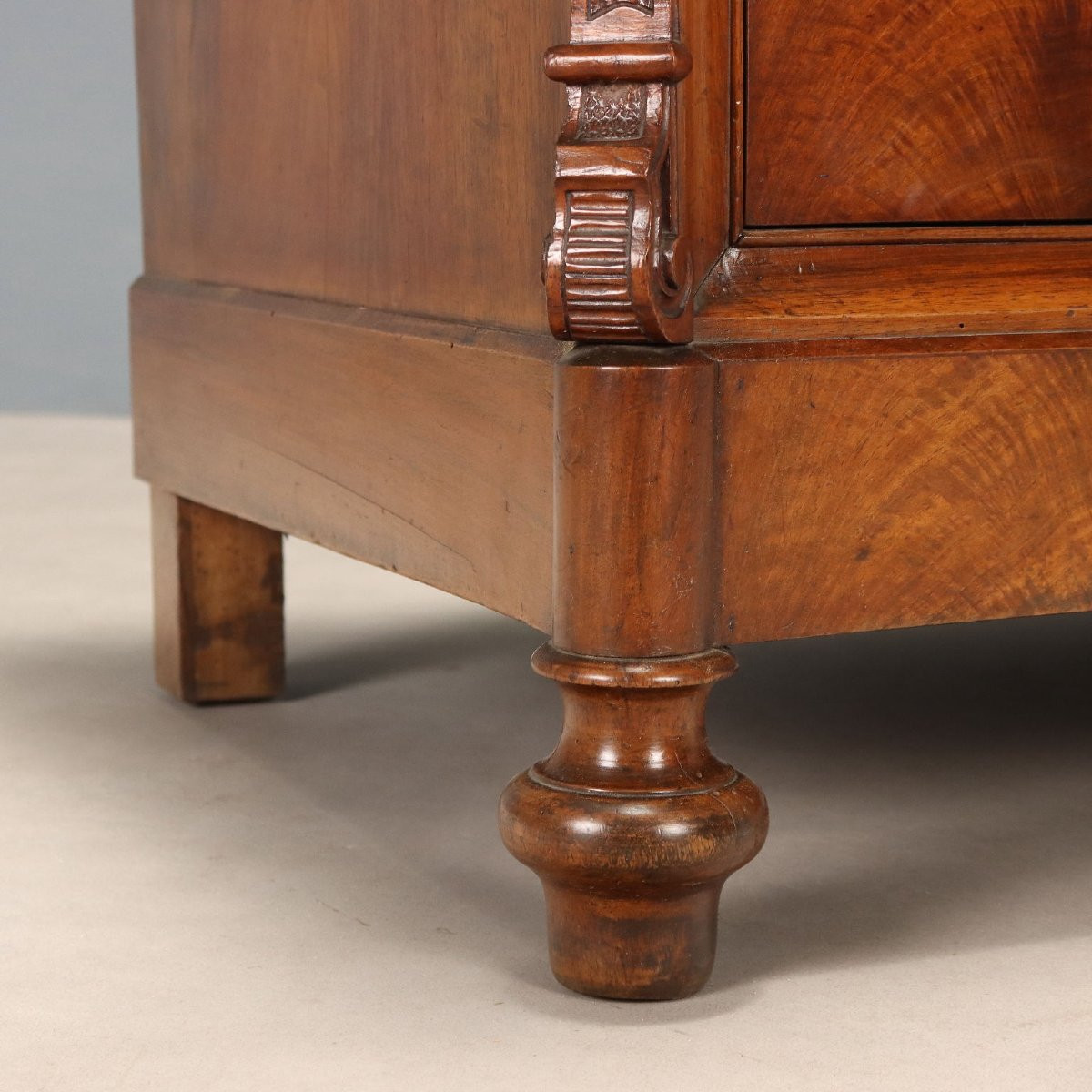 Commode Charles X Ancienne Acajou 7 Tiroirs Italie XIXe Siècle-photo-3