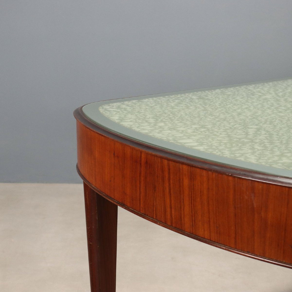 Vintage Dining Table Mahogany Veneer Design Italy 1950s-photo-3