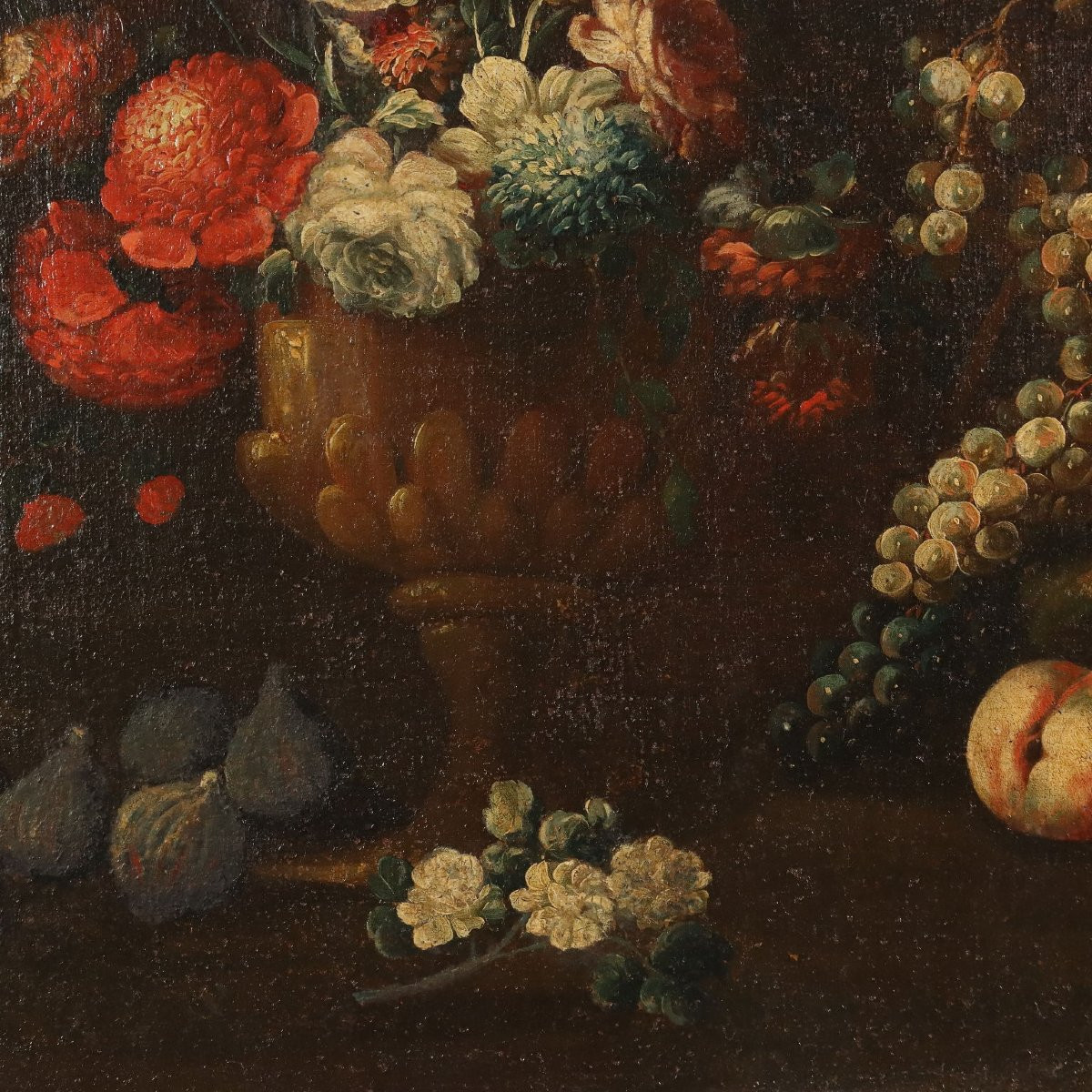 Tableau Ancien Nature Morte avec Oiseaux et Fleurs XVIIIe Siècle-photo-4