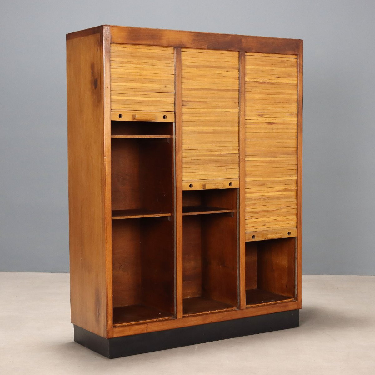 Vintage Cabinet Laminate Walnut Veneer Design Italy 1950s-photo-3