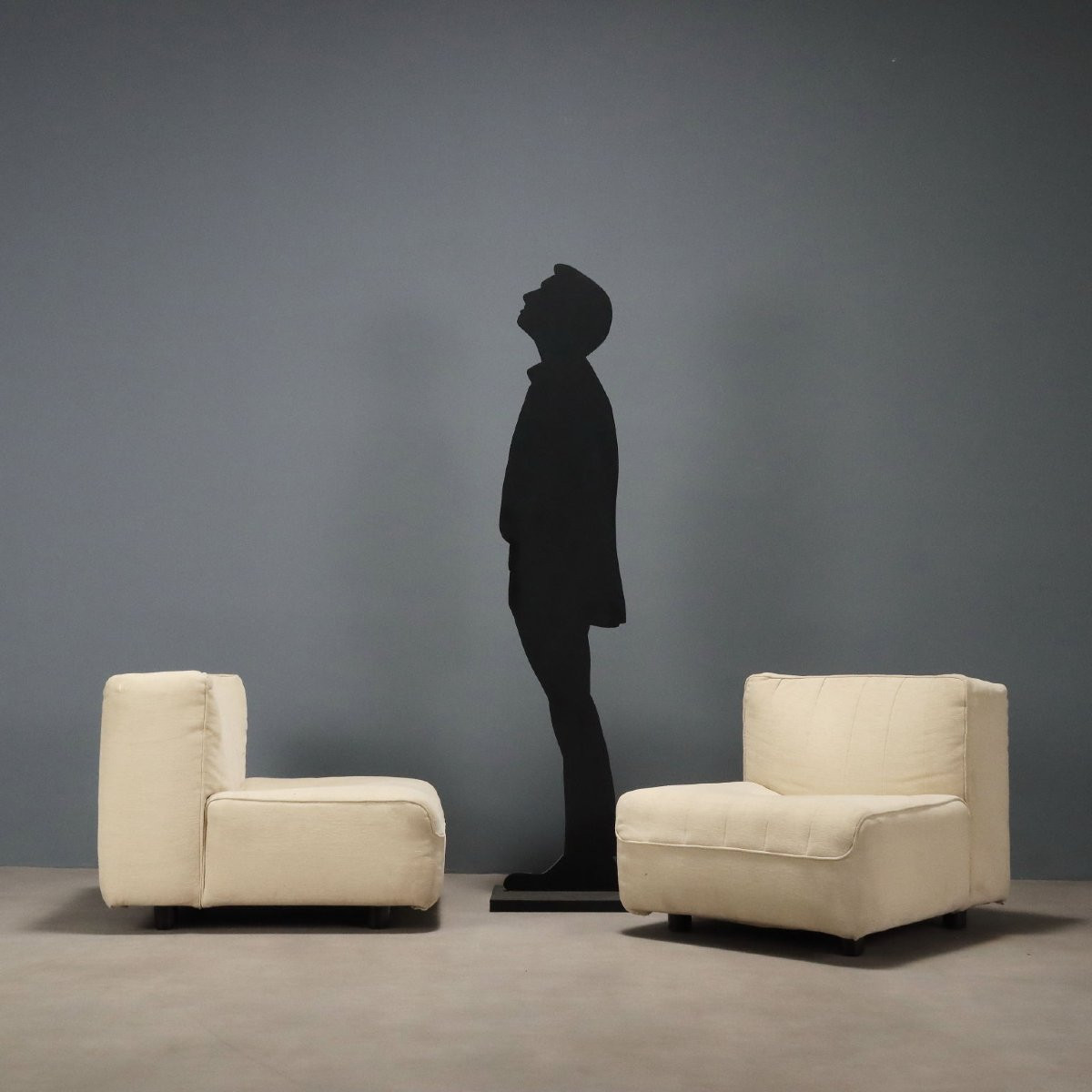 Vintage Arflex 9000 Armchairs Fabric Design Tito Agnoli 1970s-photo-2