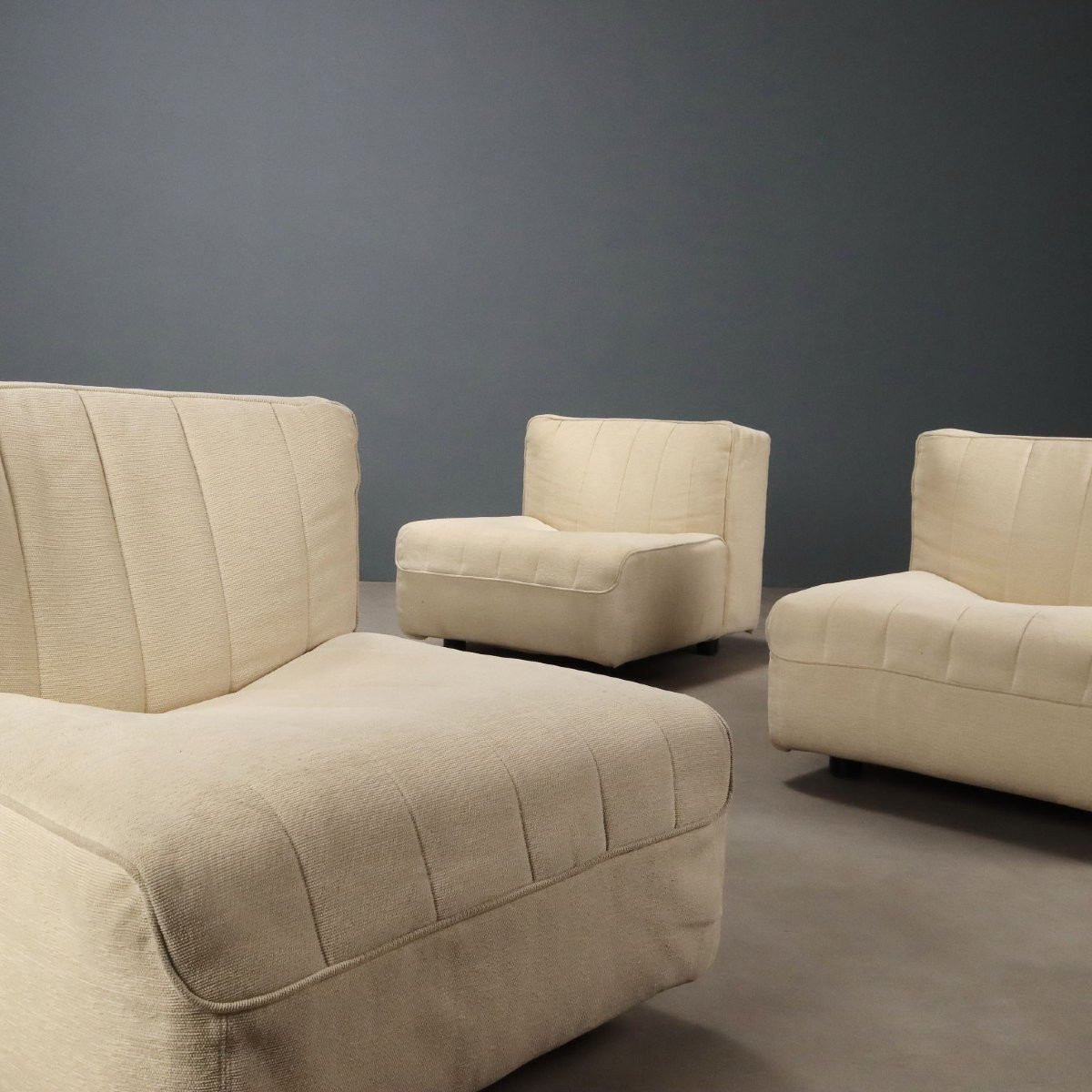 Vintage Arflex 9000 Armchairs Fabric Design Tito Agnoli 1970s-photo-3