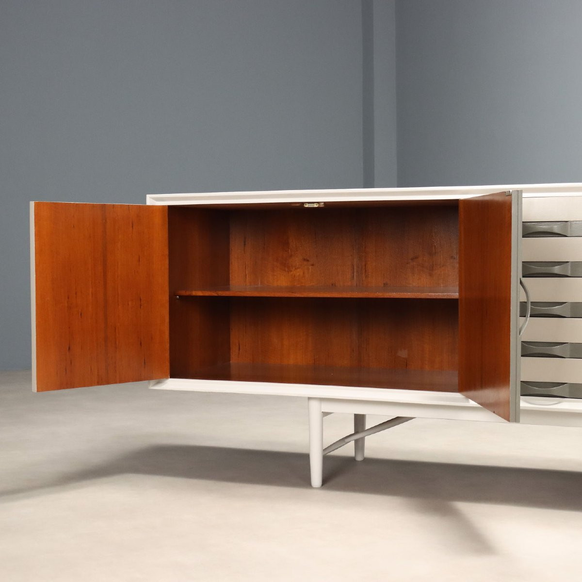 Buffet Prisma Collection Vintage Design Teck Peint Années 1960-photo-4