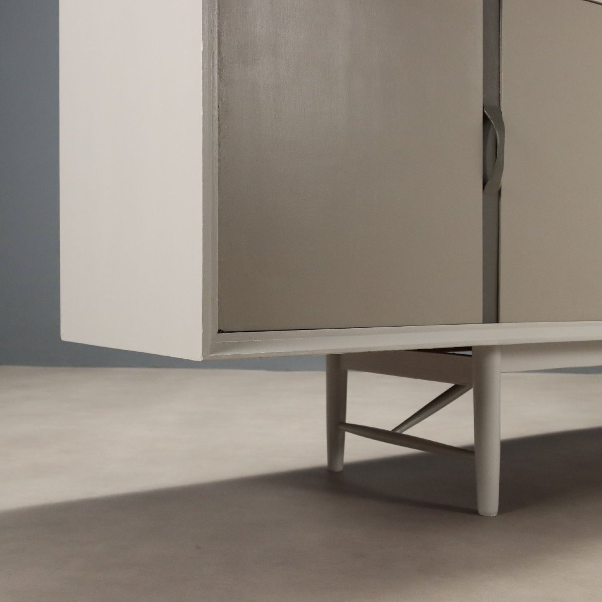 Buffet Prisma Collection Vintage Design Teck Peint Années 1960-photo-5