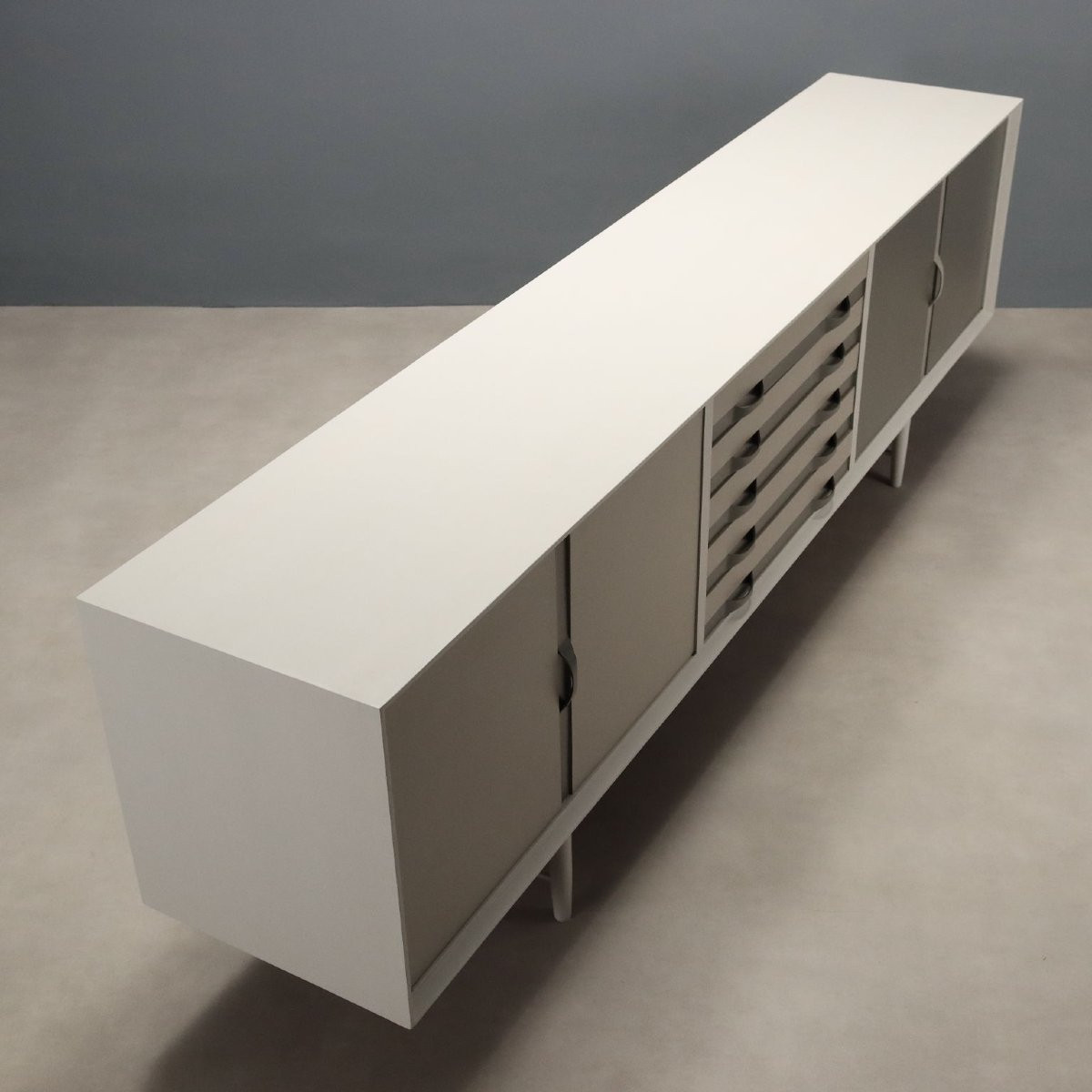 Buffet Prisma Collection Vintage Design Teck Peint Années 1960-photo-6