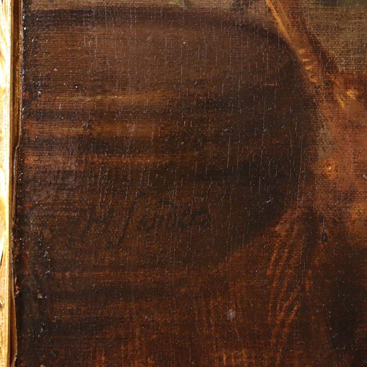 Ancient Painting Hercules Sanders '600 Scene With Figures Canvas-photo-1