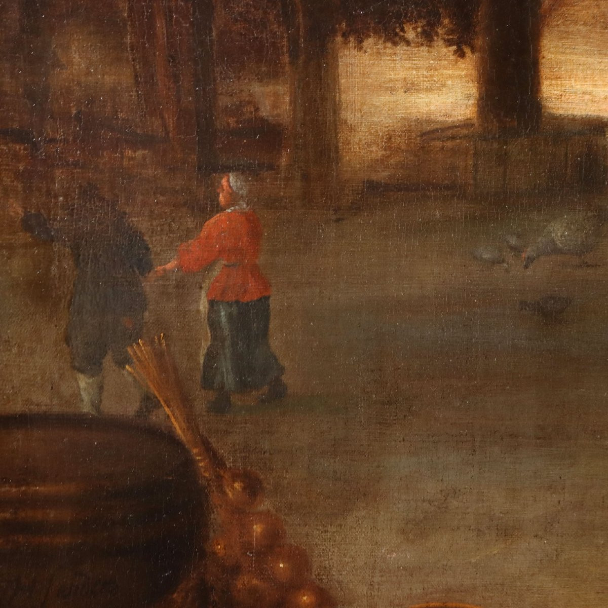 Ancient Painting Hercules Sanders '600 Scene With Figures Canvas-photo-7