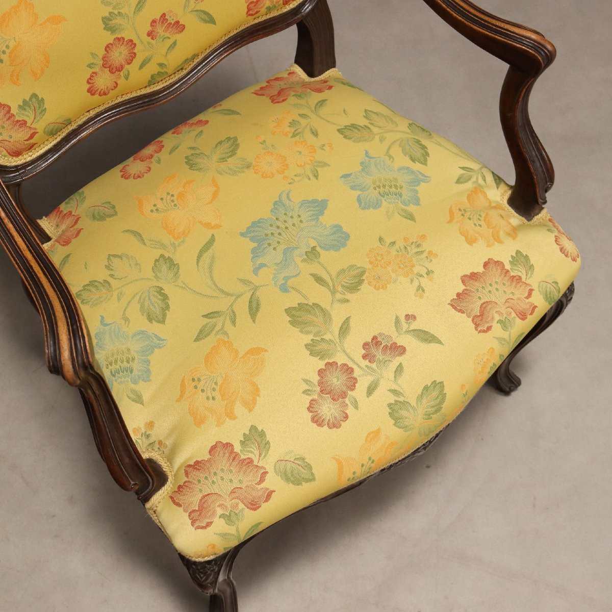 Four Baroque-style Walnut Armchairs Italy Late 19th Century-photo-4