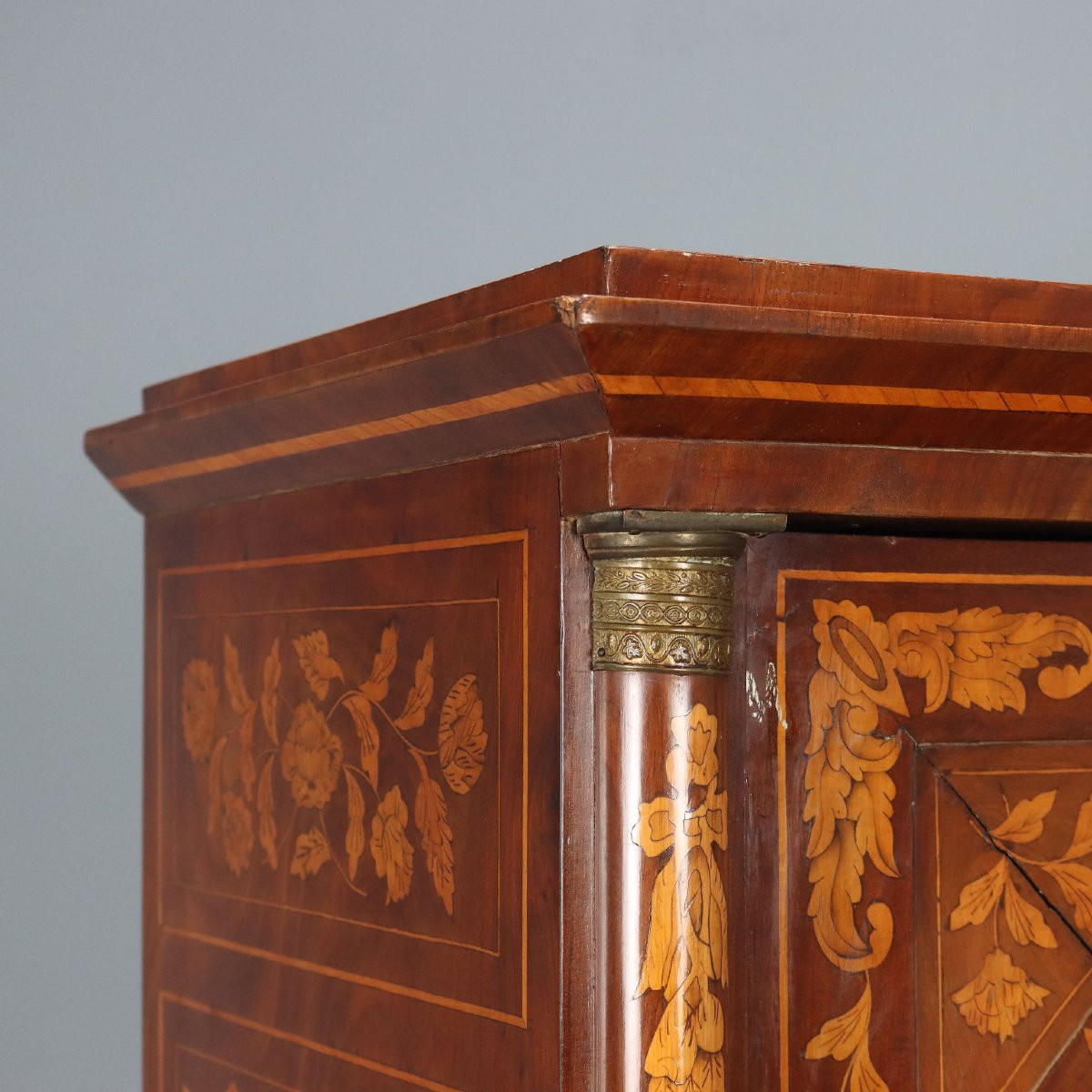 Bibliothèque Ancienne Érable Acajou Pays-Bas XIXe Siècle-photo-4