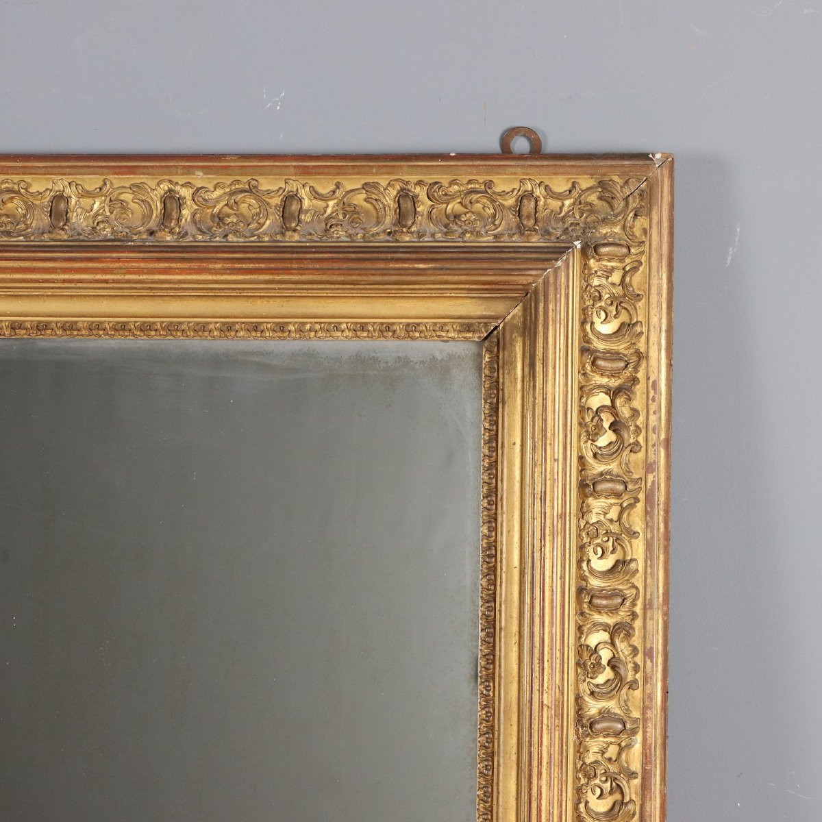 Antique Mirror Carved Gilded Wood Italy XIX Century-photo-4