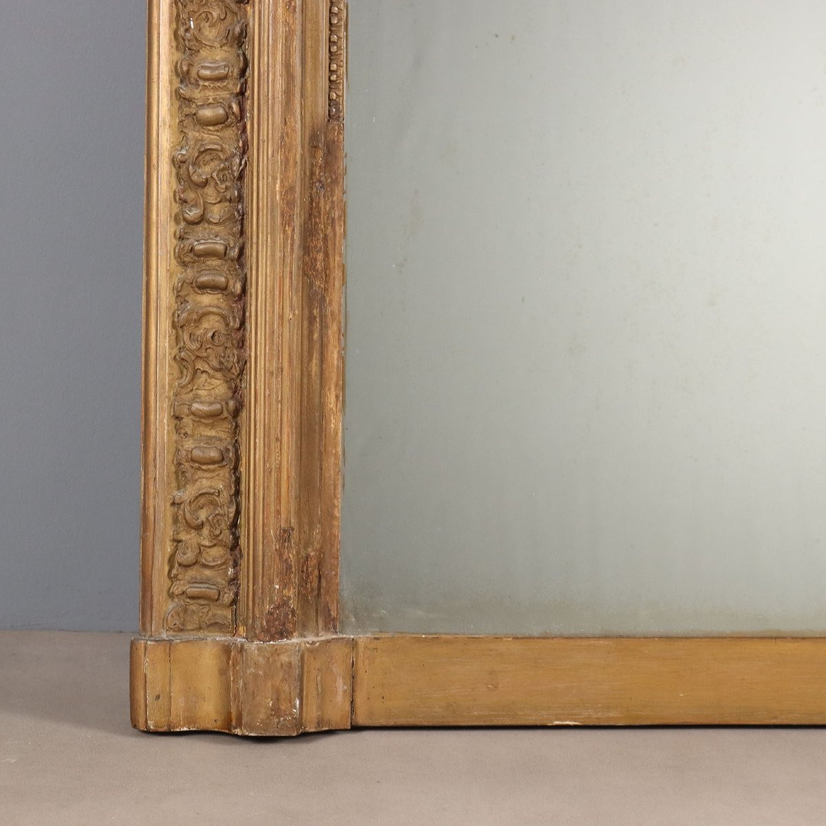 Antique Mirror Carved Gilded Wood Italy XIX Century-photo-1