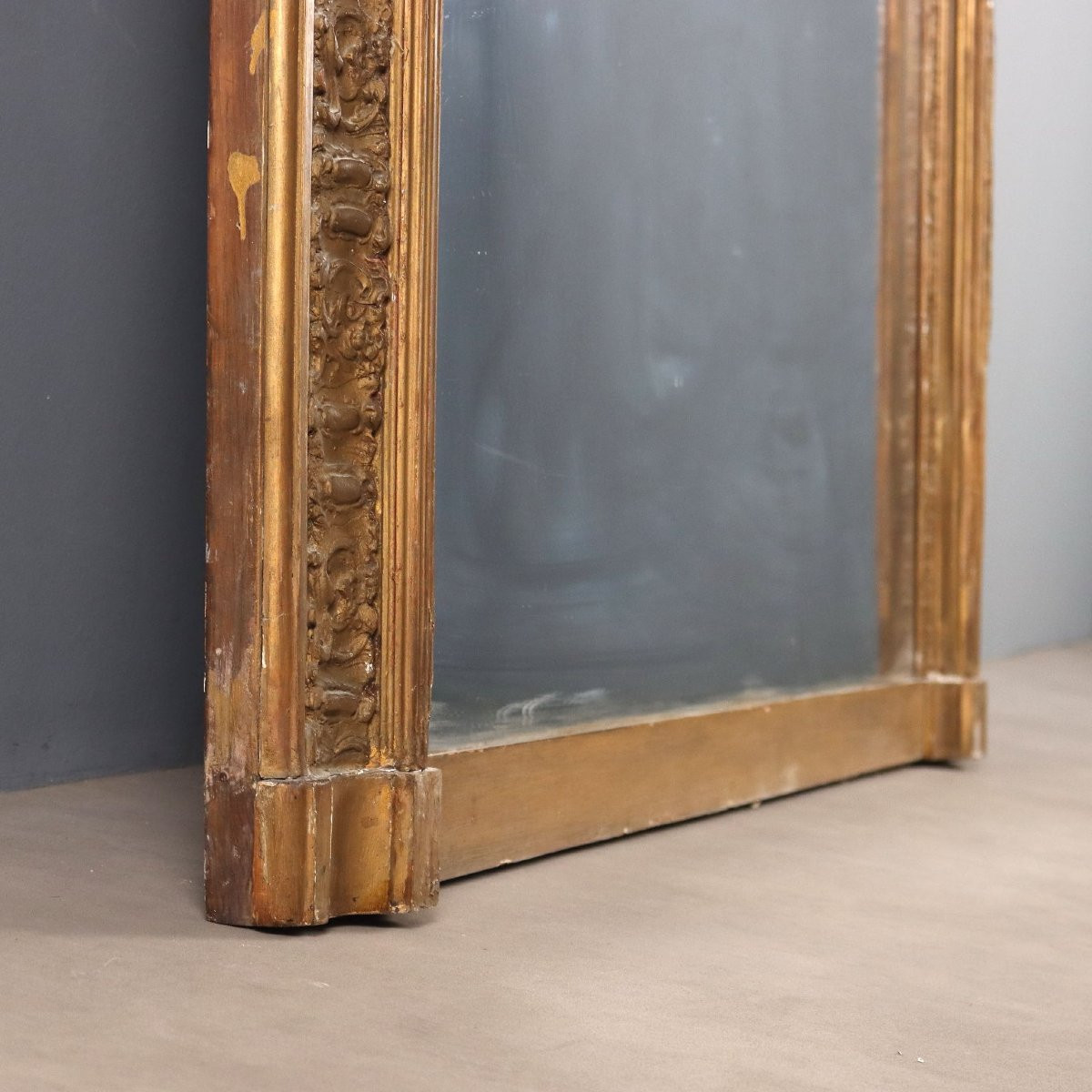 Antique Mirror Carved Gilded Wood Italy XIX Century-photo-4