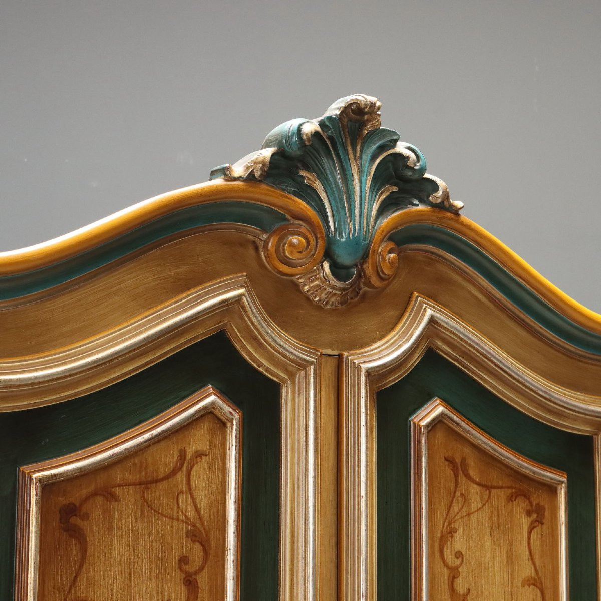 Antique Wardrobe Lacquered Wood 4 Doors Italy XX Century-photo-5