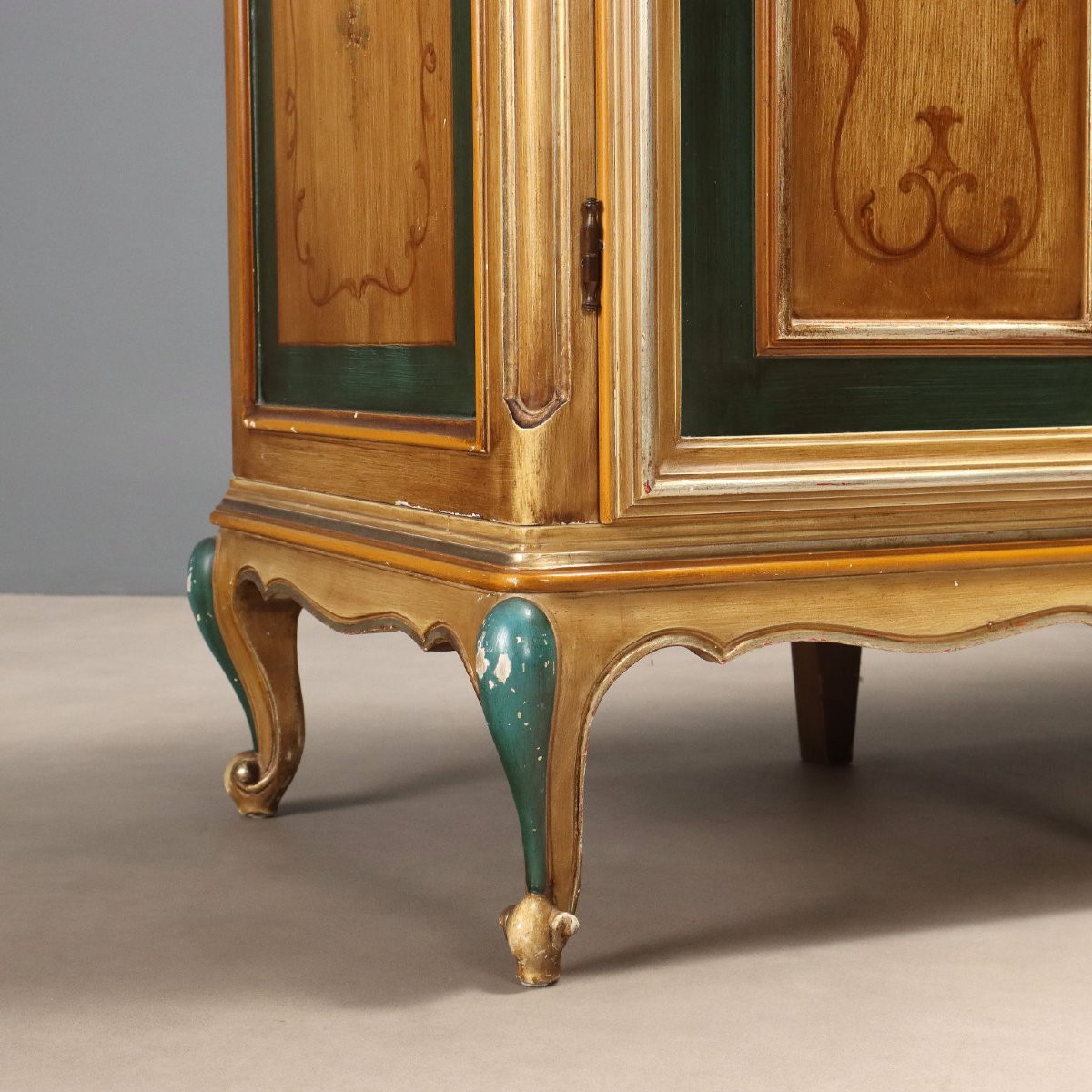 Antique Wardrobe Lacquered Wood 4 Doors Italy XX Century-photo-8