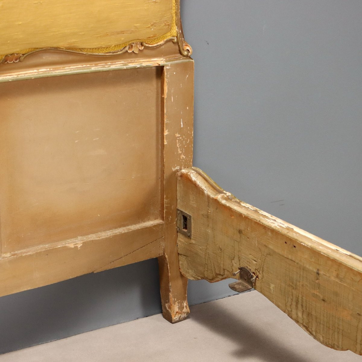 Antique Bed Carved Gilded Wood Italy XX Century-photo-4