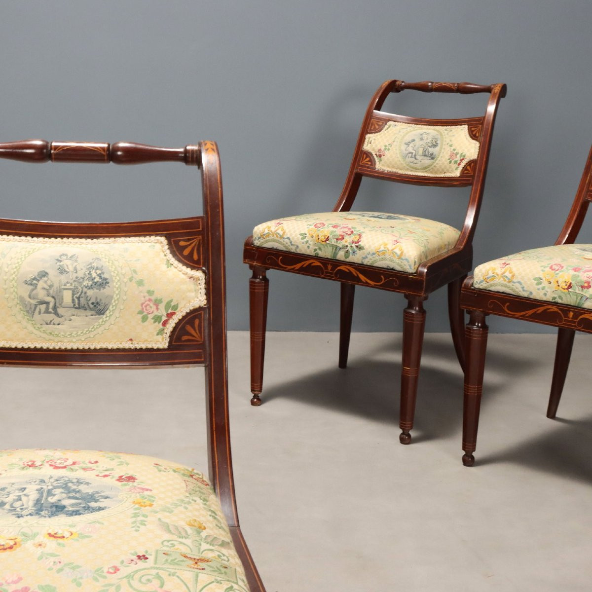 Set Of Four Victorian Chairs England, Early 19th Century-photo-3