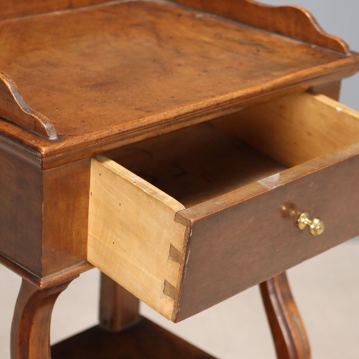 Pair Of Walnut Bedside Tables Italy Mid-19th Century-photo-1