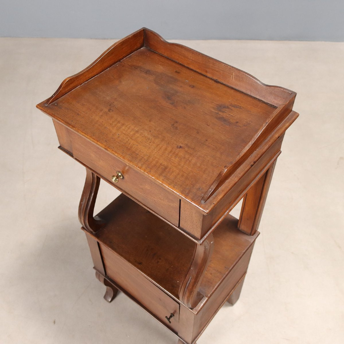 Pair Of Walnut Bedside Tables Italy Mid-19th Century-photo-5