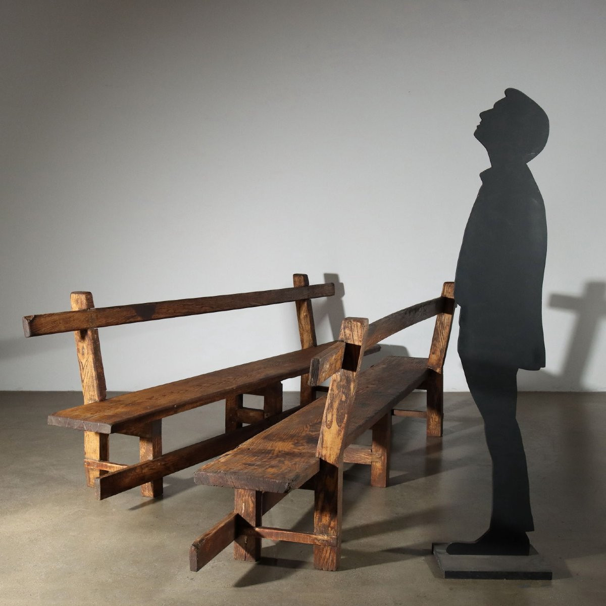 Antique Benches Chestnut Conservative Restoration Italy XX Century -photo-2