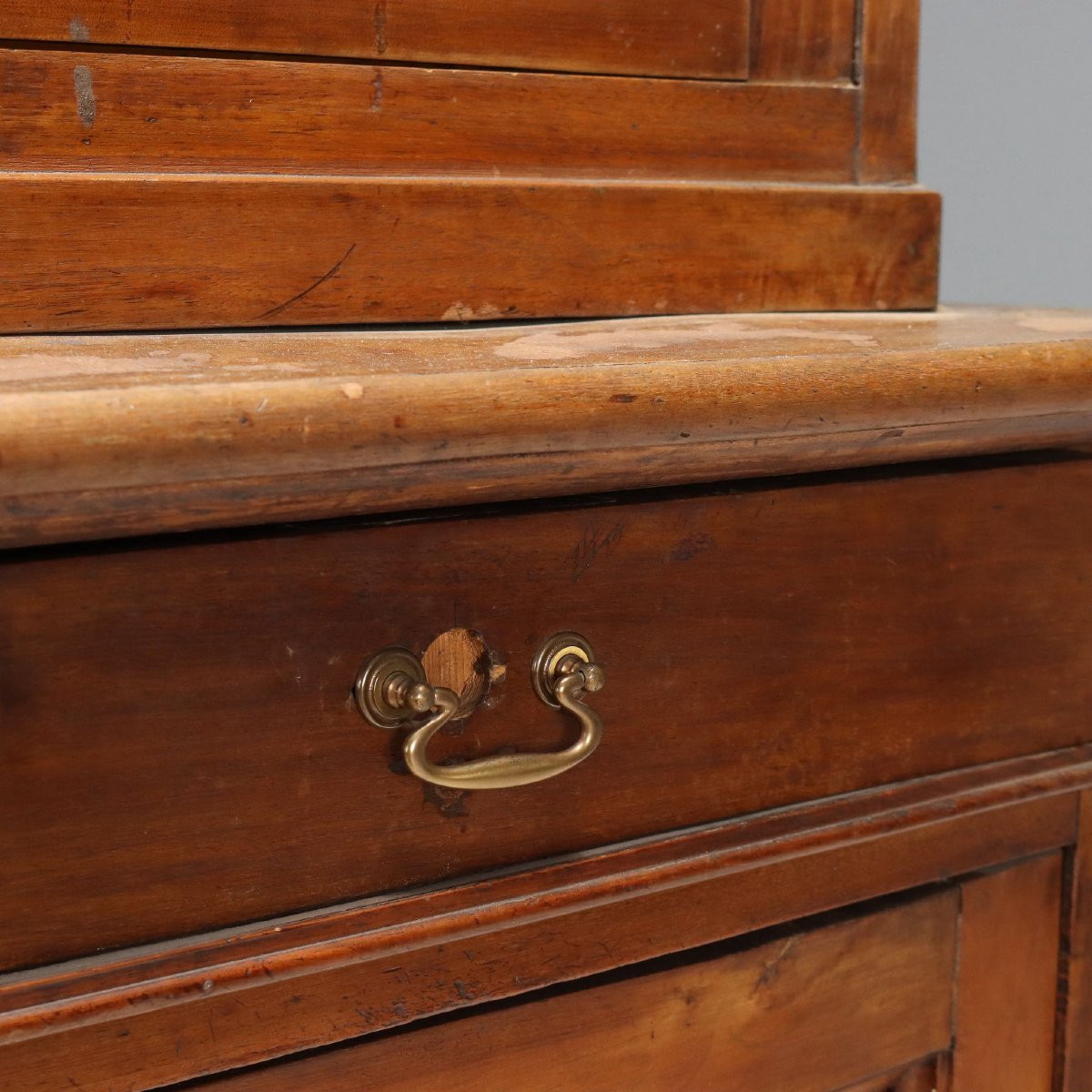 Buffet Ancien Noyer Peuplier Tiroirs Volets Italie XIXe Siècle-photo-2