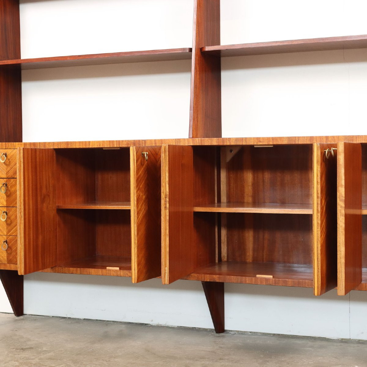 Bibliothèque Vintage Plaquée en Bois Exotiques Design Années 60-photo-2