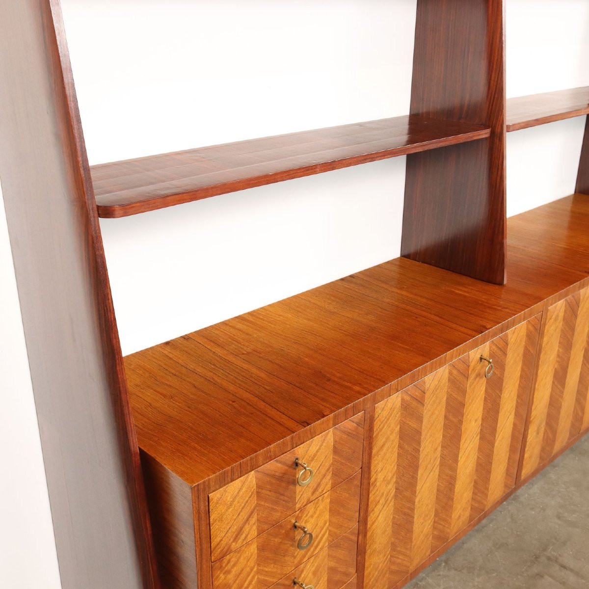 Bibliothèque Vintage Plaquée en Bois Exotiques Design Années 60-photo-8