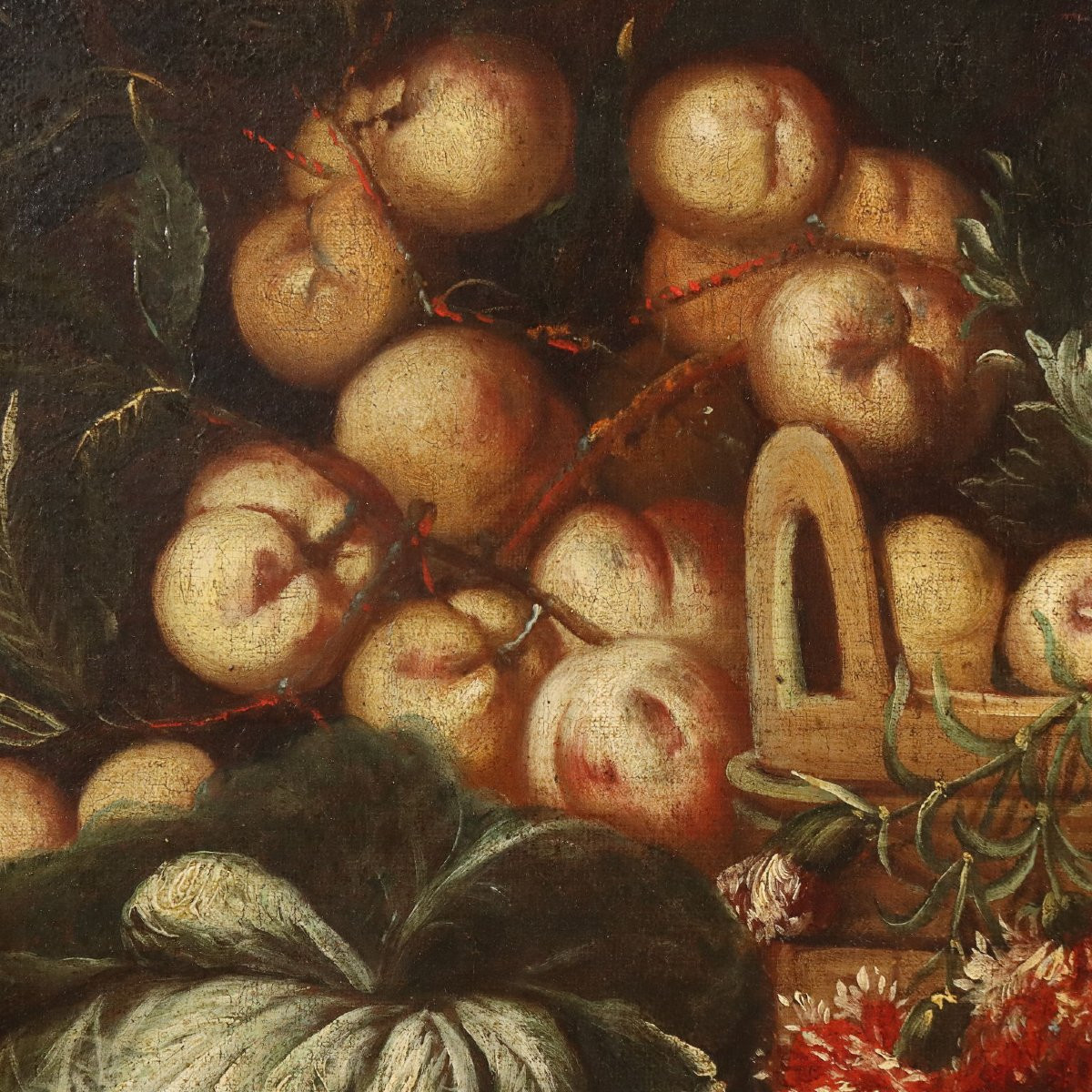 Tableau Ancien Nature Morte aux Fruits Huile sur Toile XVIIIe Siècle-photo-4