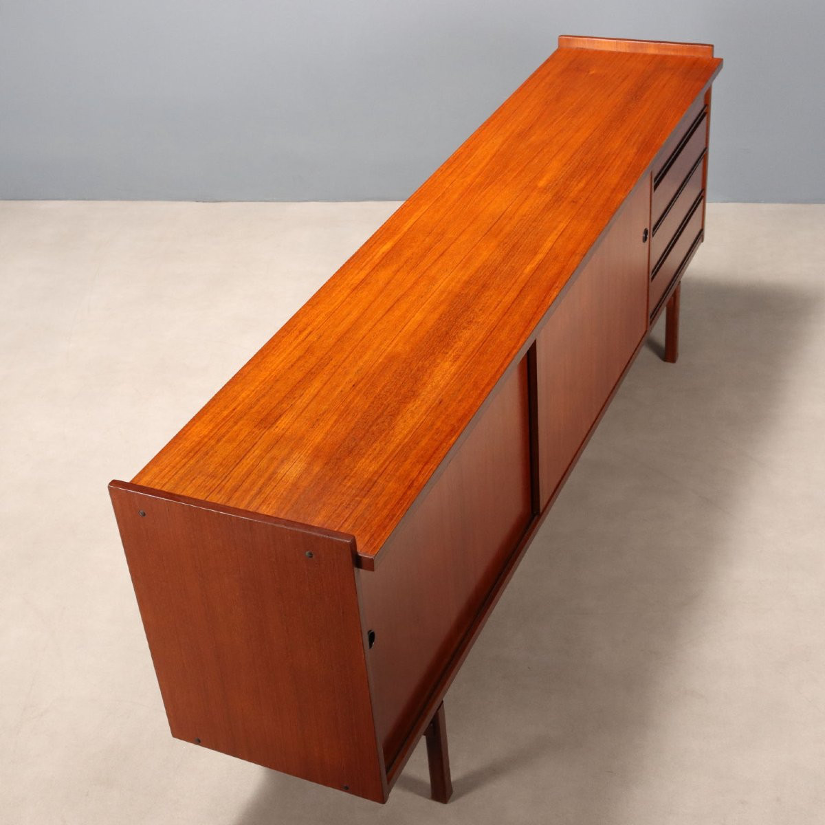 Vintage Sideboard Teak 4 Drawers Design 1960s Restored-photo-5