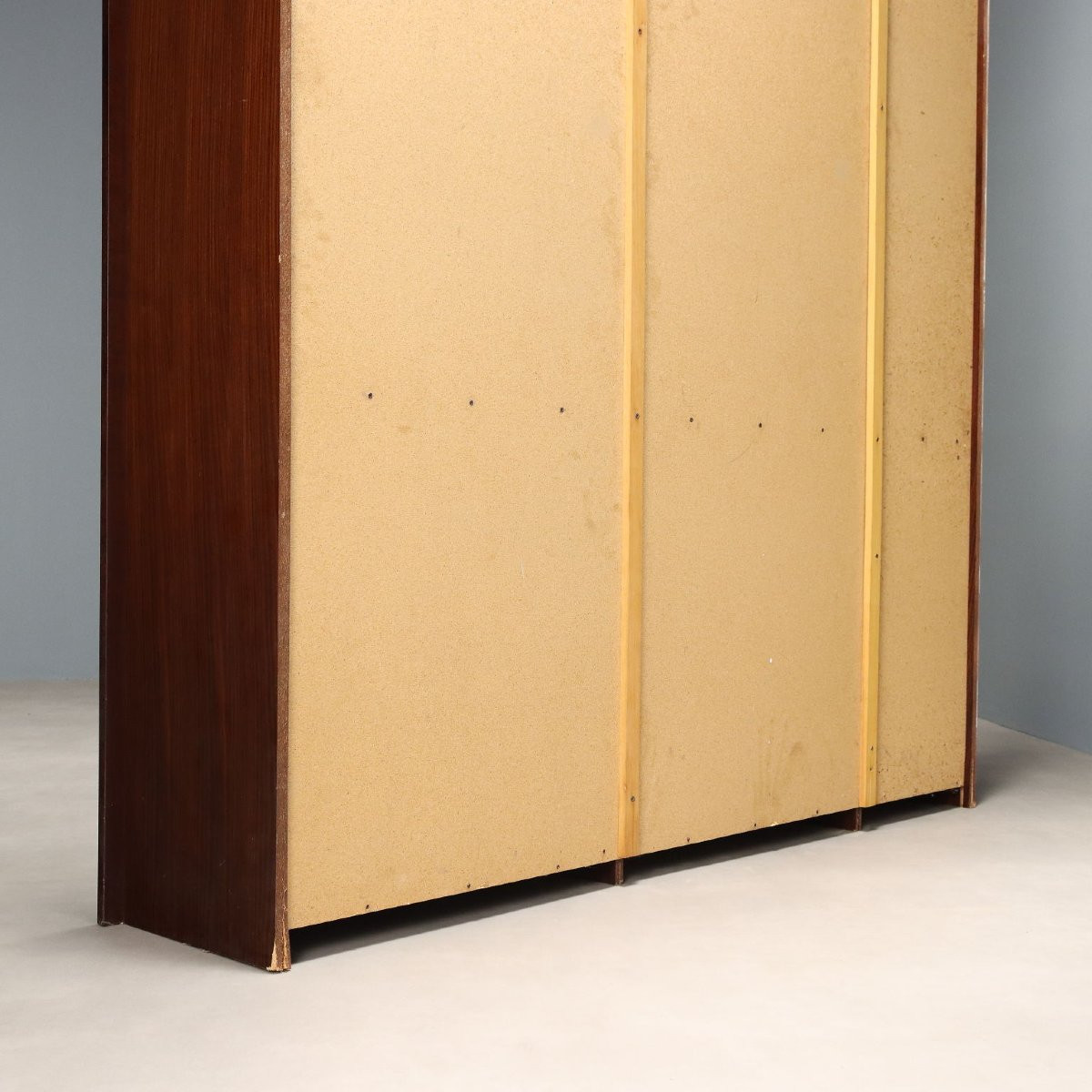 Vintage Acerbis Bookcase Exotic Wood Veneer Italy 1980s-photo-2