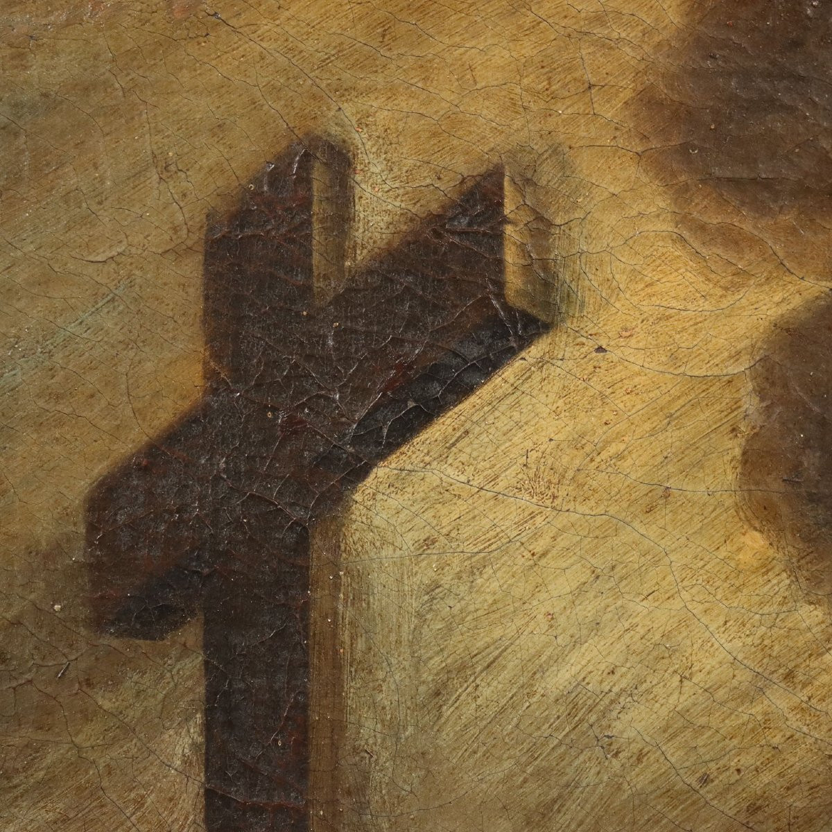 Tableau Ancien Sujét Sacré Huile sur Toile XVIIe Siècle-photo-1