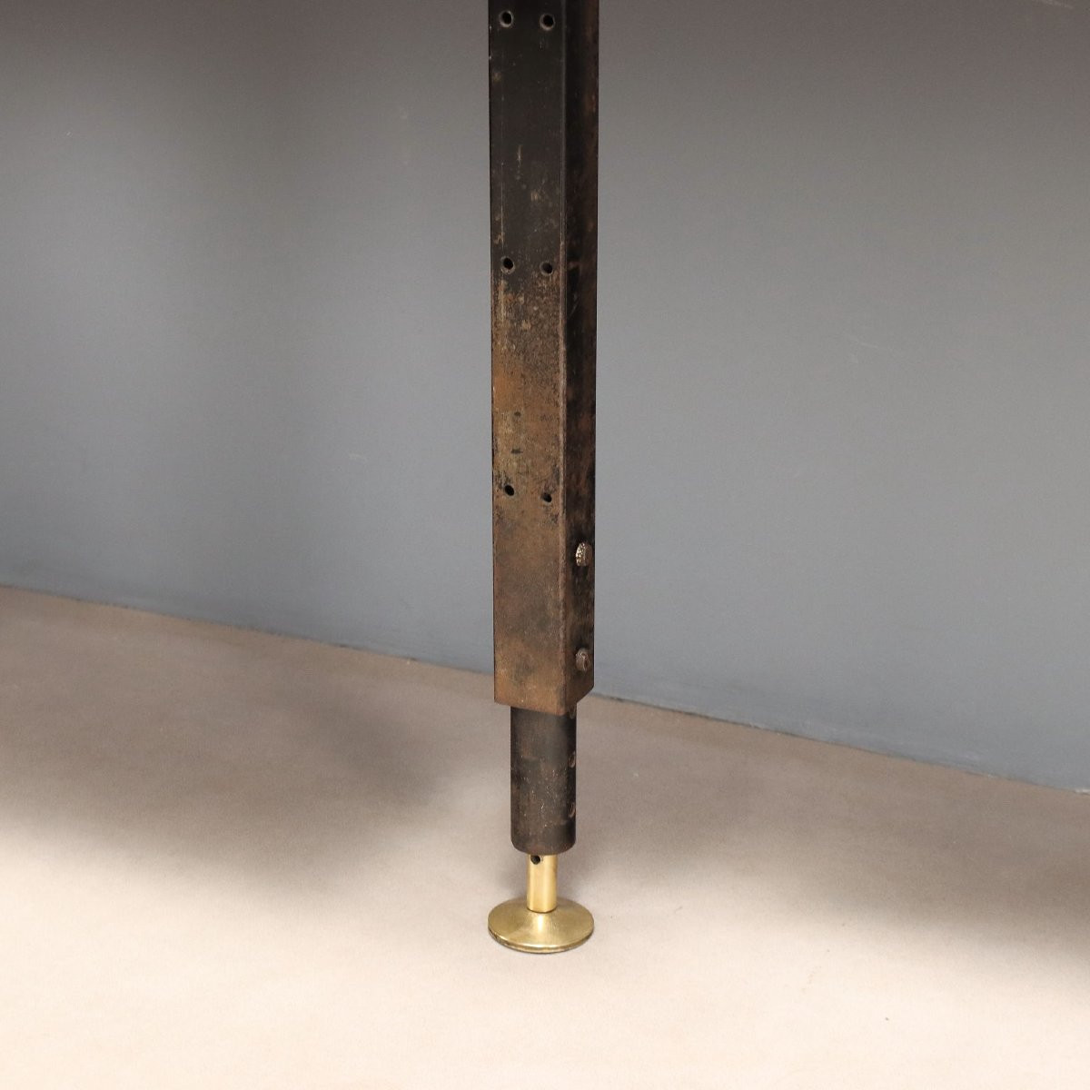 Vintage Bookcase Teak Metal Brass Design Italy 1960s-photo-6