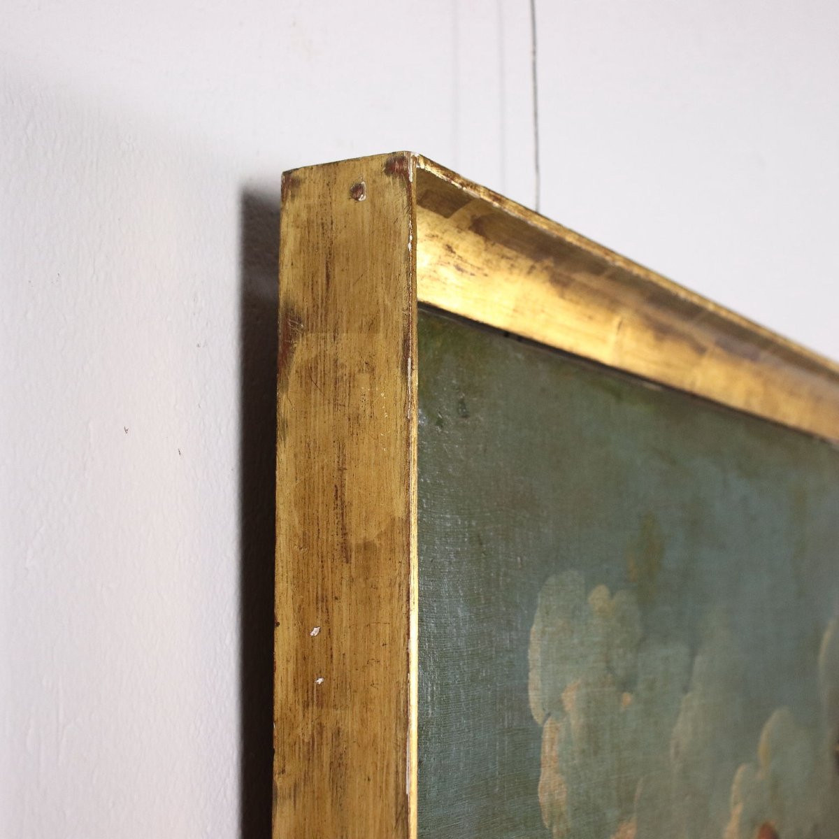 Tableau Ancien Paysage avec Bergers Huile sur Toile '600-photo-6