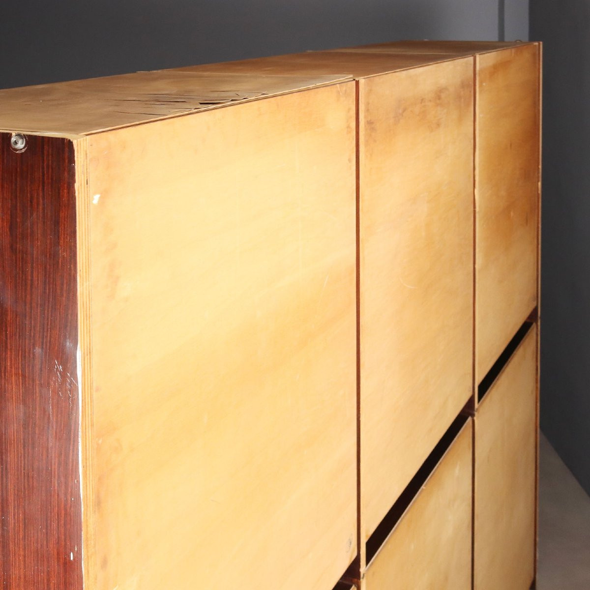 Vintage Wardrobe Wood Drawers Design Italy XX Century-photo-3