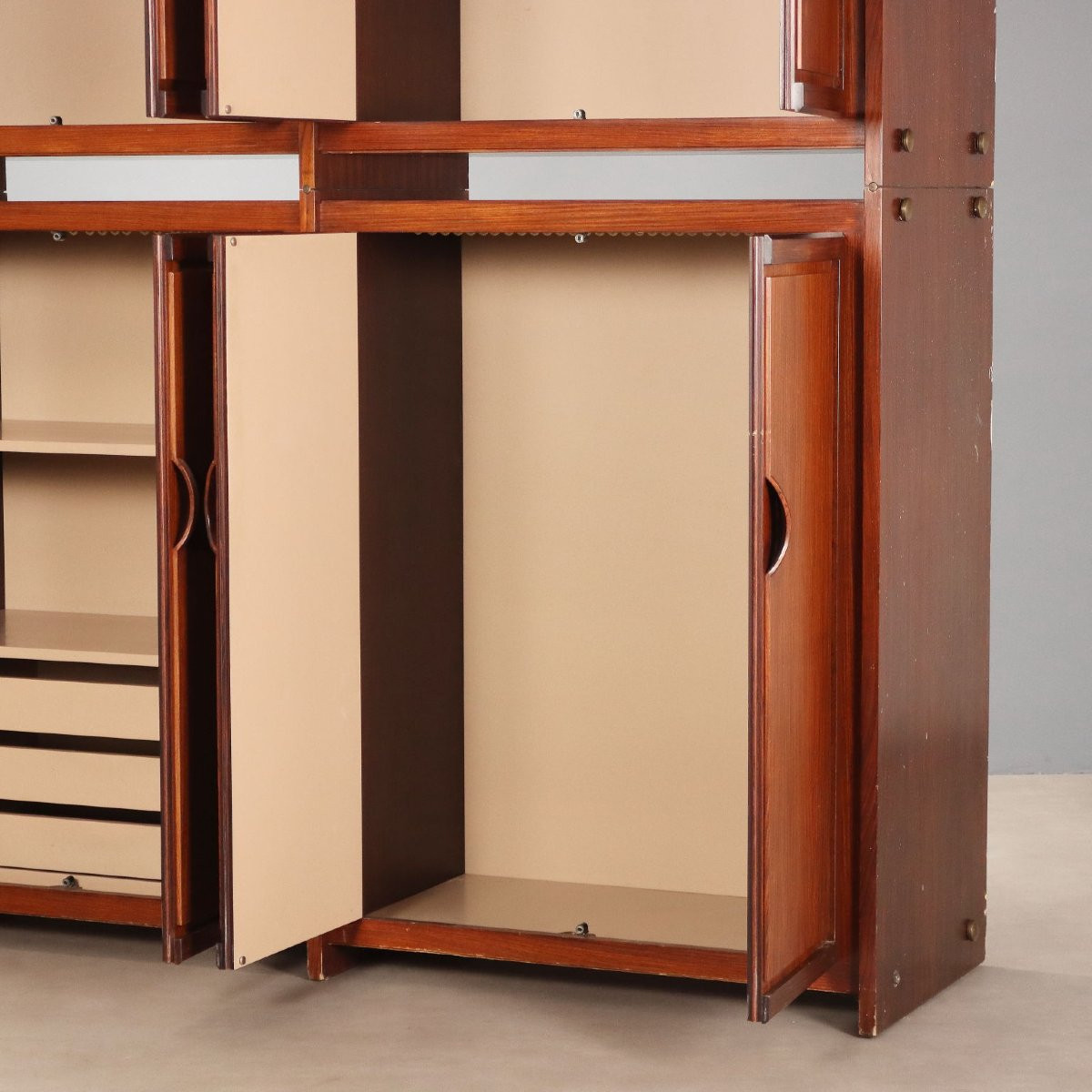 Vintage Wardrobe Wood Drawers Design Italy XX Century-photo-8