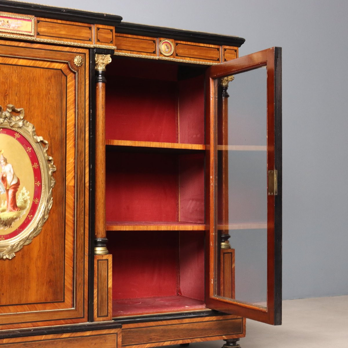 Victorian Rosewood And Bois De Rose Sideboard England Second Half Of The 19th Century-photo-1