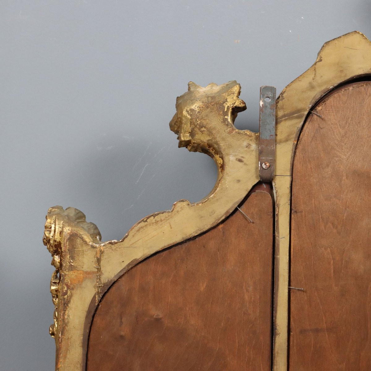 Antique Mirror Gilded Carved Wood Italy XIX Century-photo-8