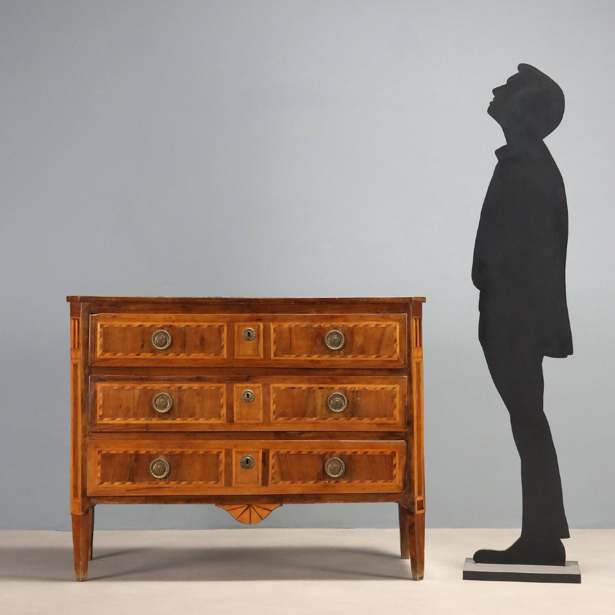 Antique Chest Of Drawers Neoclassical Maple 3 Drawers XIX Century-photo-2