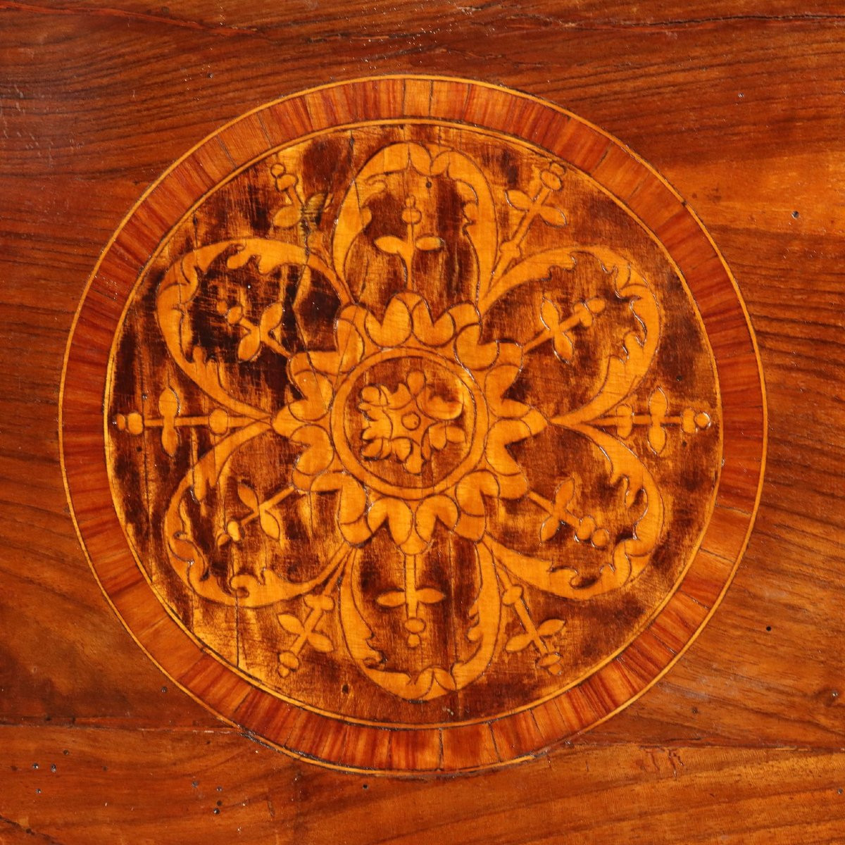 Table de Chevet Néoclassique Ancienne Noyer Italie XVIIIe Siècle-photo-1