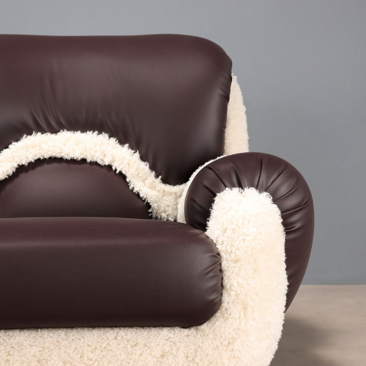 Fauteuils Vintage Simili Cuir Rembourrage Design Années 1970-photo-3