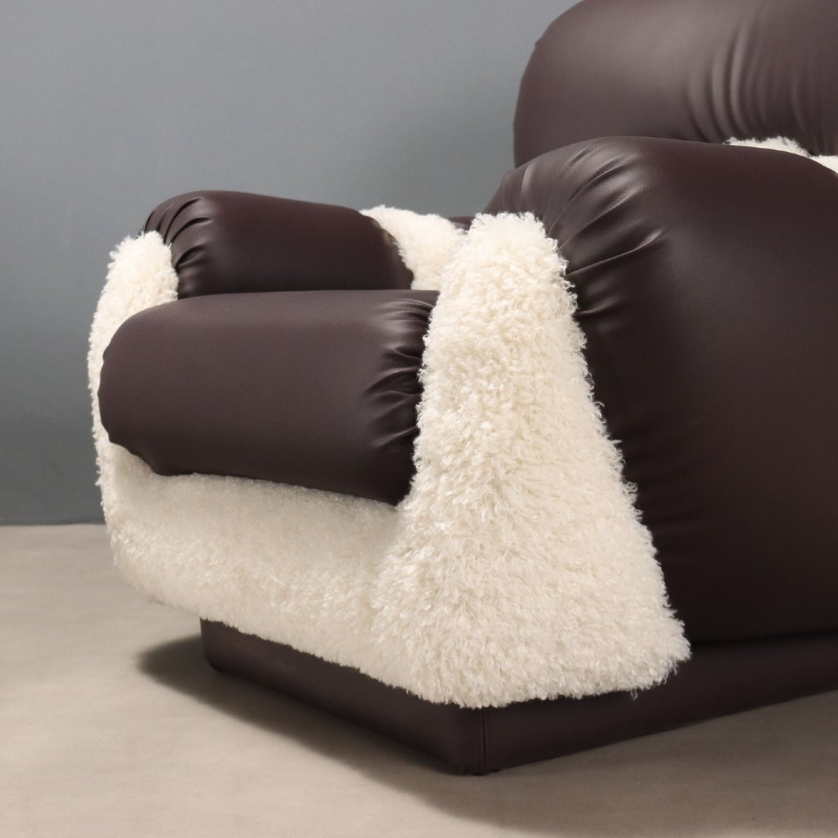 Fauteuils Vintage Simili Cuir Rembourrage Design Années 1970-photo-1