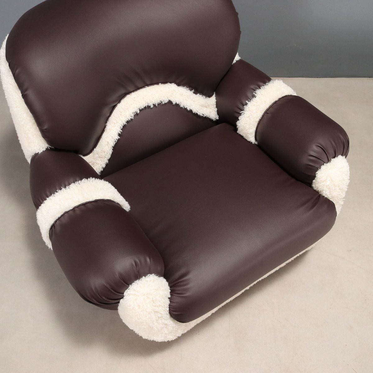 Fauteuils Vintage Simili Cuir Rembourrage Design Années 1970-photo-3