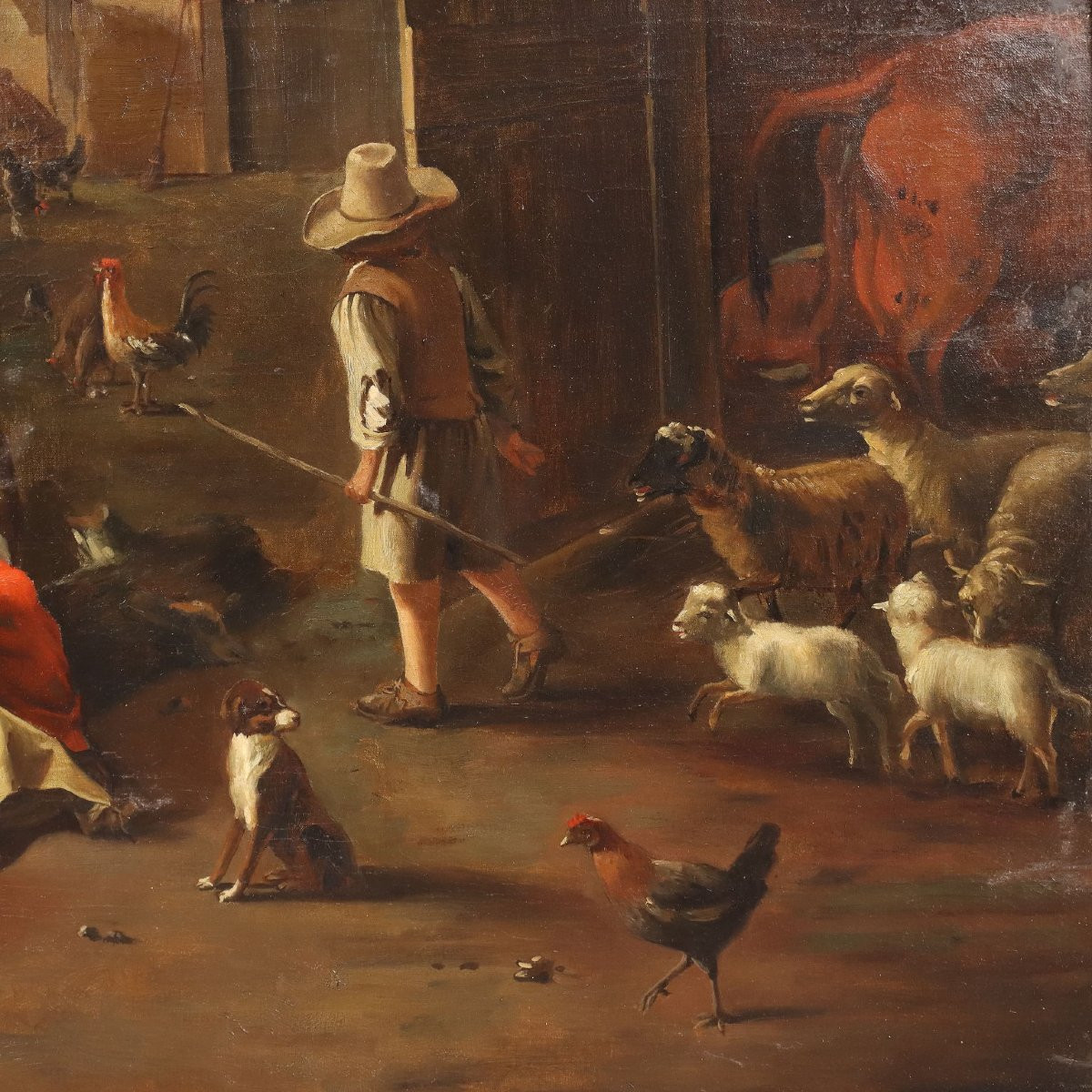 Tableau Ancien Paysage Champêtre Huile sur Toile Europe XIXe Siècle-photo-1