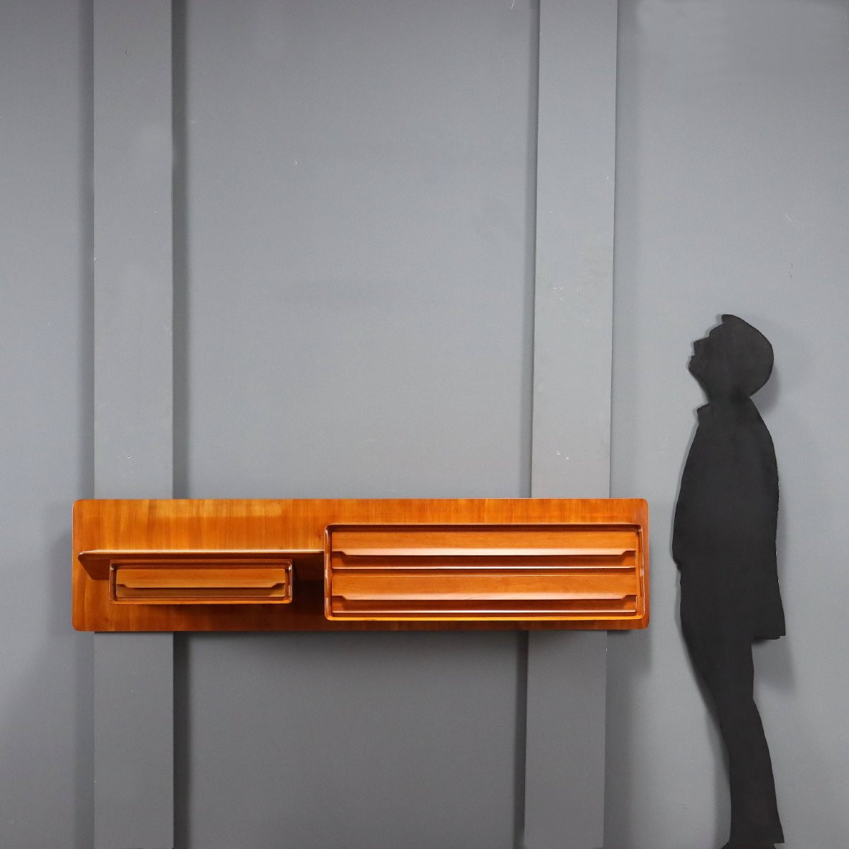 Vintage Cabinet Mahogany Veneered Wood Design 1960s-photo-2