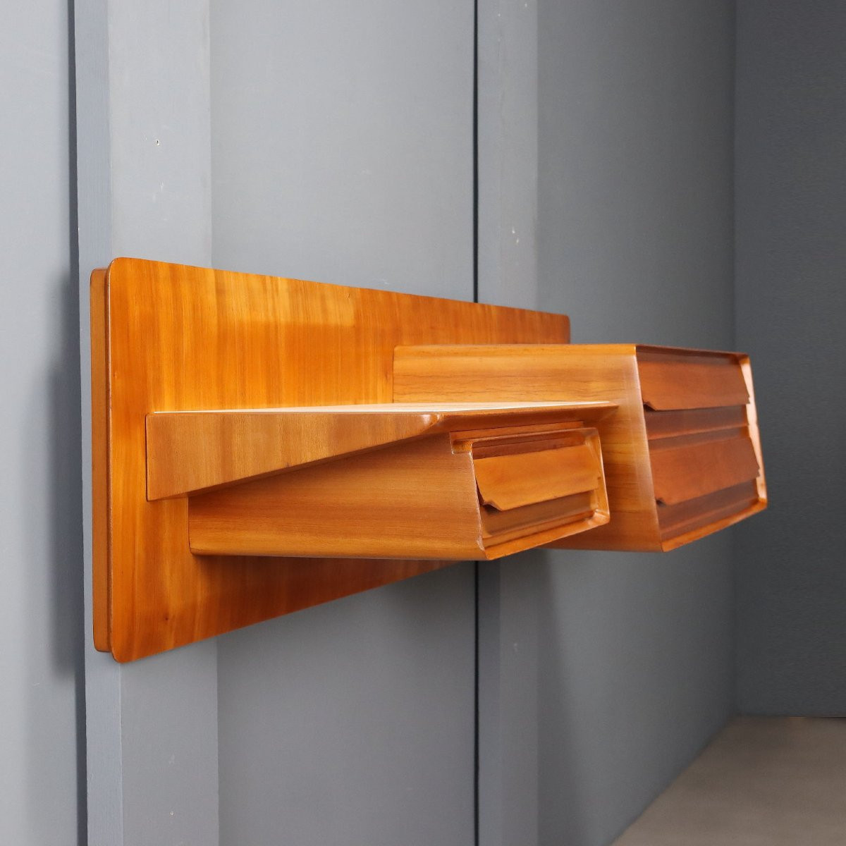 Vintage Cabinet Mahogany Veneered Wood Design 1960s-photo-6