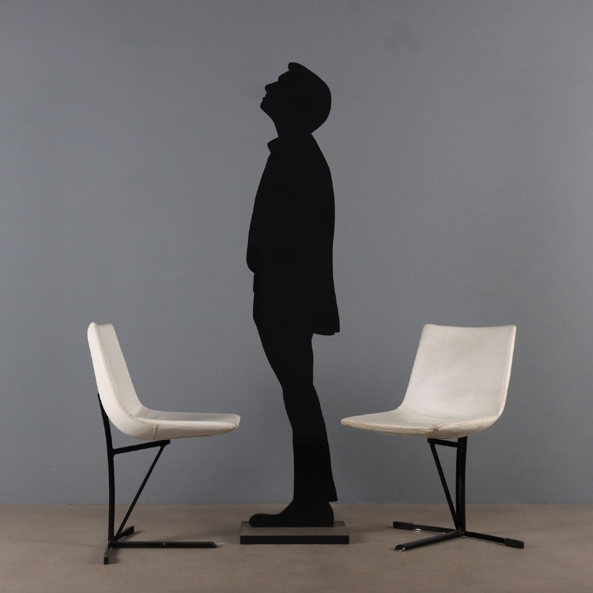 Vintage Saporiti Chairs Metal Leatherette Design Italy 1960s-photo-2