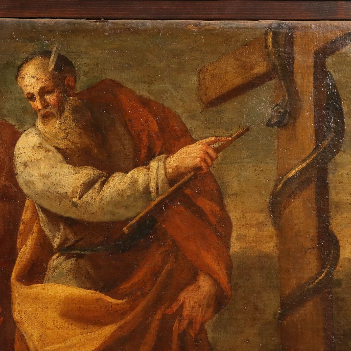 Antique Painting Moses And The Bronze Snake Oil On Canvas '600-photo-4