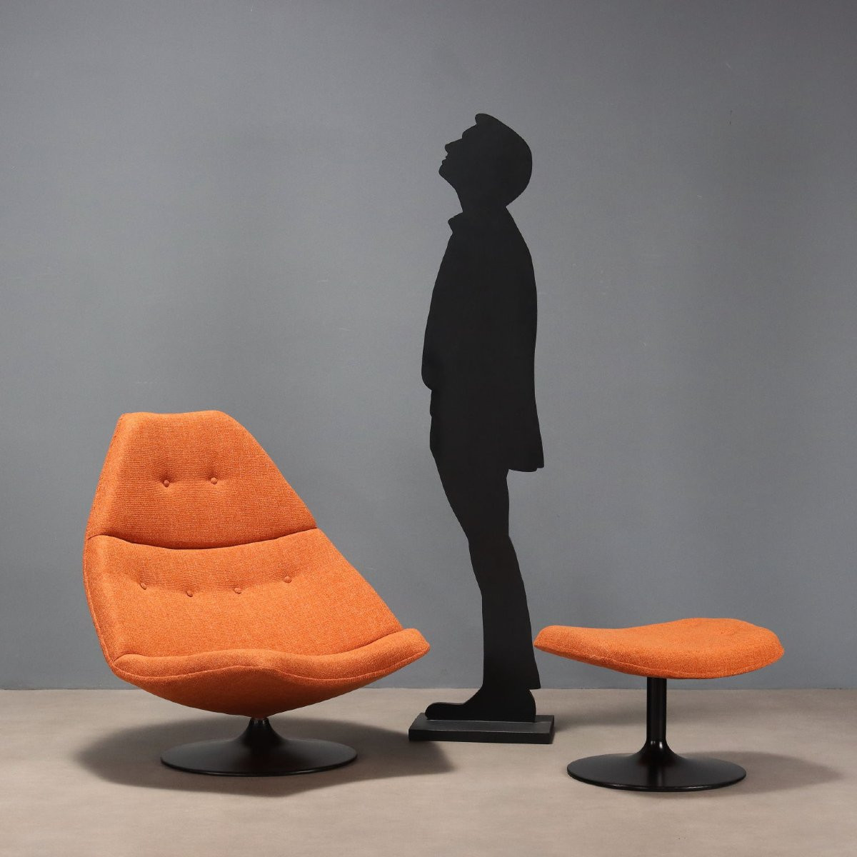 Artifort F588 Armchair Vintage Design G. Harcourt With Footrest 1960s-photo-2
