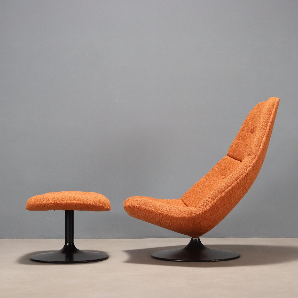 Artifort F588 Armchair Vintage Design G. Harcourt With Footrest 1960s-photo-3